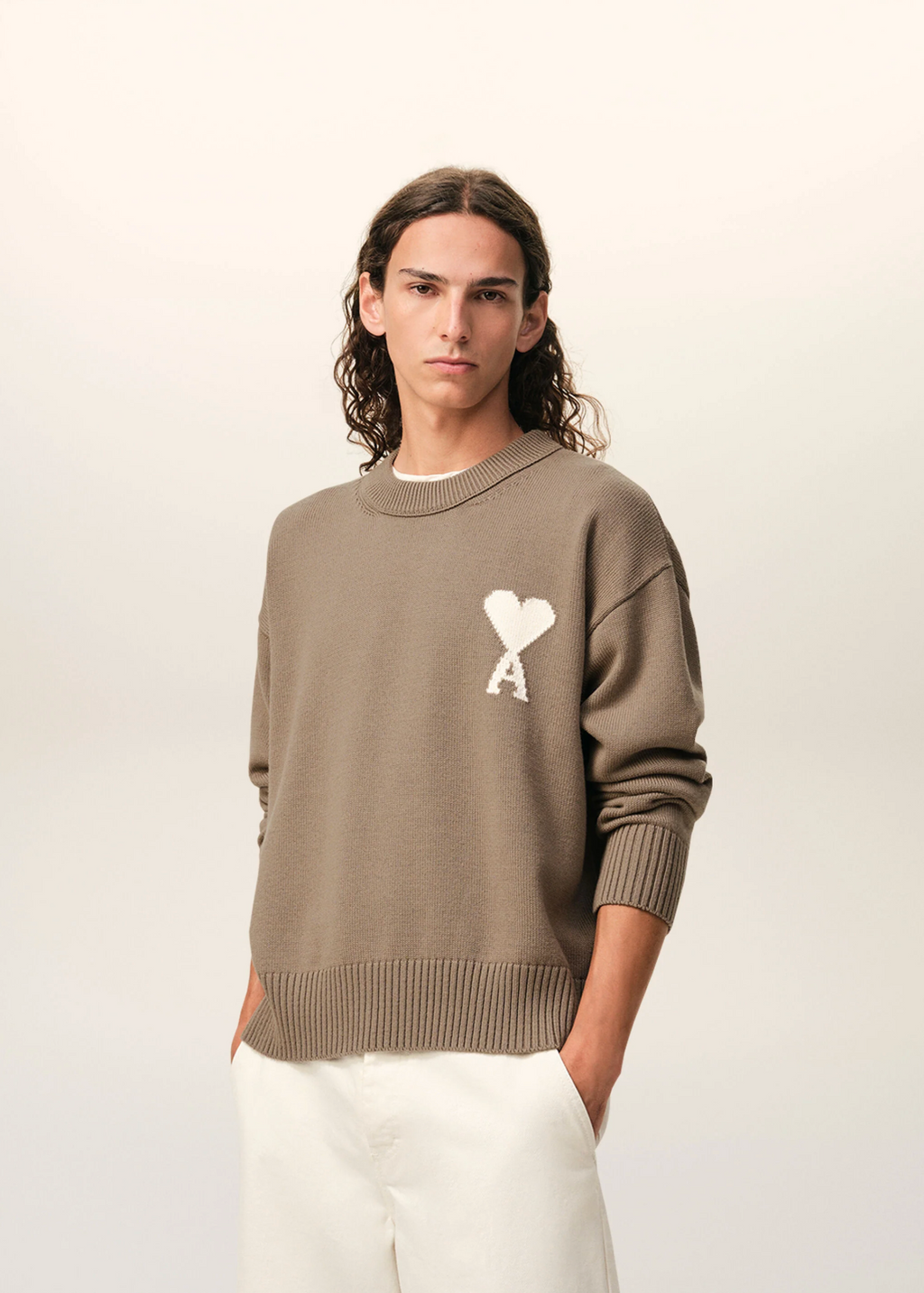 PULL BEIGE COL ROND AMl